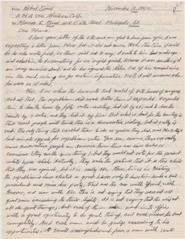 Robert Stroud Signed Letter From Alcatraz Dated November 12, 1954